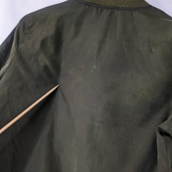 Miss London Women /Men  Green Bummer Flight Jacket Size Medium - Picture 12 of 12